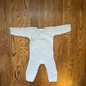 Burt's Bees Baby Light Gray Kimono Footie